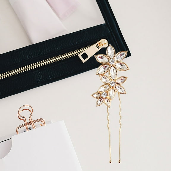 WHAMVOX Flower Hairpin Practical Hairpin Hairpin for Hair Accessories Bride M Golden