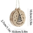 thumbnail image 3 of 2025 CISIL Round Wooden Pendant with Lights Christmas Party Decorations Creative Christmas Tree Hanging Ornaments, 3 of 6