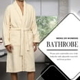thumbnail image 4 of BNM Terry Cotton Adult Unisex Bathrobe, Large, Ivory, 4 of 10