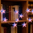 thumbnail image 5 of WTQVGQ Red White Blue Star and Flag String Lights Battery Operated USA Flag Patriotic Decorations, 200cm & 20 Lights Plastic IP44 Indoor Outdoor Memorial Day 4th of July Decor, 5 of 8