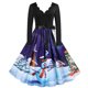 thumbnail image 2 of Vestidos de Navidad Para Mujer Vestido de Fiesta Vintage Con Estampado de Cuello en V de Manga Larga Odeerbi ODB209223, 2 of 9