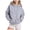 Grey, variant on Women's Blouse Fall Winter Loose Fit Hooded Long Sleeve Bubble Cuff Off the Shoulder with Pocket Solid Color Leisure Flannel Sweatshirts Hoodies(Light Blue,M)