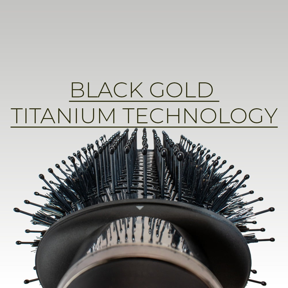 Hot Tools Pro Artist Black Gold Detachable One Step Volumizer and Hair Dryer | Pro Drying & Styling (Large) Bundled with HT1094 Paddle