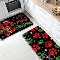 thumbnail image 2 of Merry Christmas Dog Cat Paw Prints Kitchen Rugs Set of 2, Xmas Believe Stars Kitchen Mats Decor, Funny Winter Holiday Floor Door Mat Home Decorations Pet Lover Gifts - 17x30 and 17x47 Inch, 2 of 6