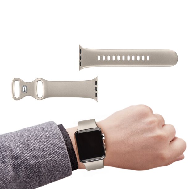 Pulsera de silicona para Apple Watch Correa 7 6 5 4 3 SE 42MM 38MM 44MM 40MM Correa deportiva para iWatch 41/45MM Smart Watch correa Tan Jianjun unisex