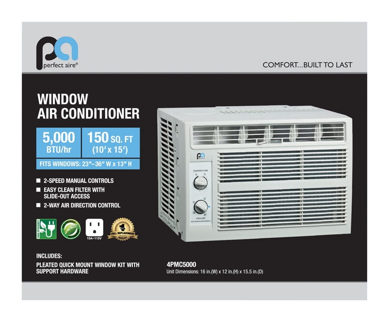 Perfect Aire 115v 5 000 Btu Window Air Conditioner With Mechanical Controls Walmart Com Walmart Com