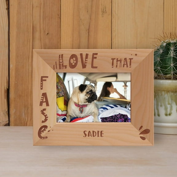 Love That Fase Personalized Wooden Frame-5" x 3 1/2" Brown Horizontal