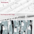 thumbnail image 6 of Christmas Winter Snowman Bathroom Shower Curtain Snowflakes Black Blue Striped Waterproof Washable Shower Curtains for Bathtub Bath Decor with Grommets and Hook 72 X 72 Inch, 6 of 8