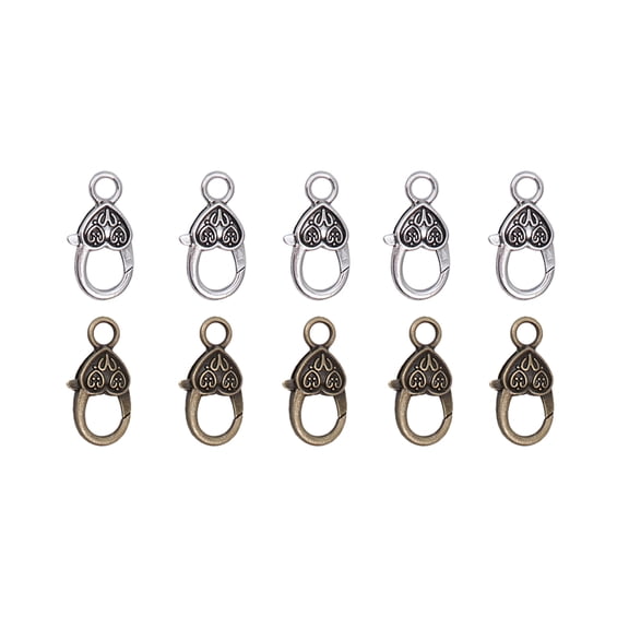 UPOUART Lobster Clasp 20pcs Zinc Alloy for Jewelry Making Heart Shape