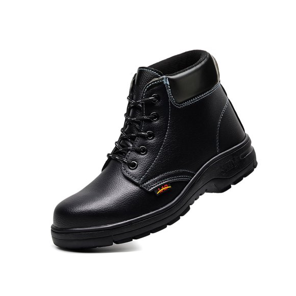Bellella Chaussures de Sécurité pour Femmes et Hommes à Embout d'Acier Chaussures de Travail Bottes à Lacets Protection Robuste Botte de Travail Quatre Saisons Noir 9