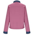 thumbnail image 5 of AUNVITO Women's Casual Sweatshirt Long Sleeve Turn-Down Collar Denim Patchwork with Stitching Detail Fashionable and Sporty Style, 5 of 8