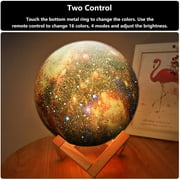 IM Beauty Moon Lamp Night Light 6 inch 16 Colors 3D Galaxy Star Lamp LED Globe Light with Wood Stand,Touch,Pat and Remote Control USB Rechargeable for as Gifts for Baby Girls Boys Lover Family