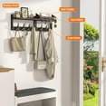 thumbnail image 3 of 29" Rustic Brown Coat Rack with Shelf, 4-in-1 Key and Mail Holder, 11 Metal Hooks for Entryway, Living Room, Bedroom, 3 of 5