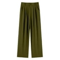 thumbnail image 5 of Kureaily Drape High Waisted Solid Color Wide Leg Pants Casual Suit Pants Women Stretchy Trousers, 5 of 5