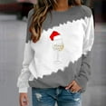 thumbnail image 2 of Timegard Womens Long Sleeve Tops Christmas Print Crewneck Sweatshirt Pullover Color Block Comfy Tops, 2 of 4