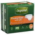 thumbnail image 4 of Depend Maximum Protection Incontinent Brief, White, Large, 16 Ct, 4 of 6