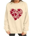 thumbnail image 5 of BLTIBY Valentine Shirts for Women Love Heart Printed Sweater Long Sleeve Round Neck Pullover Blouse Fashion Casual Valentines the Day Top Beige S, 5 of 8