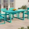 thumbnail image 2 of WestinTrends Paloma 68" Outdoor HDPE Modern Rectangular Patio Dining Table With Umbrella Hole, Turquoise, 2 of 10