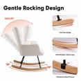 thumbnail image 4 of Nursery Rocking Chair Simple Deluxe Teddy Upholstered White, 4 of 7