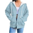 thumbnail image 2 of Chandails à Capuche Zippés pour Femmes Rabais de 50 % en Liquidation Chandail à Capuche Décontracté Imprimé à Fermeture Éclair à Manches Longues Veste Haut, 2 of 5
