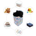 thumbnail image 7 of Yayeee Freestanding Laundry Hamper with Handle Collapsible Large Storage Basket for Clothes, Blue Retro Pattern, 7 of 7