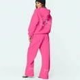 thumbnail image 5 of Bow Sweat Set for Women Bow Sweatpants Set for Women Bow Sweat Sets Women's 2 Piece Outfits Bow Trim Print Hoodie Sweatsuit Sets Oversized Sweatshirt Wide Leg Sweatpants With Pockets, Hot Pink-XXXL, 5 of 6