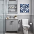thumbnail image 5 of ZHONGYUTONG Mandala Wall Art Blue Abstract Canvas Flower Pattern Picture Modern Navy Painting Boho Artwork for Bedroom Decor Framed (12.00" x 12.00"), 5 of 5