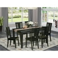 thumbnail image 3 of East West Furniture 7 Piece Kitchen Table Set - a Dining Table and 6 Dining Room Chairs, Black(Seat Option) DULE7-BLK-W, 3 of 5