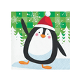 thumbnail image 2 of Christmas Character Penguin Beverage Napkins Appetizer Napkin 5 inch Penguin in a Santa Hat 2 -16 Count Packs, 2 of 5