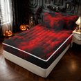 thumbnail image 2 of Feelyou Horror Bat Skull Zipper Twin Comforter Sets with Fitted Sheet and 2 Pillowcases, Red Butterfly Halloween Zipper Bedding Set, Black Reversible, 4pcs, 2 of 7