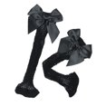 thumbnail image 4 of Faithtur Femmes Filles Chaussettes Résille, Bas de Mode Bas de Bas de Mode en Maille de Genou avec Noeud en Satin, 4 of 5