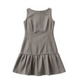 thumbnail image 6 of Eawtki Women's Round Neck Sleeveless Mini Dress Ruffle Hem Fitted Casual Summer A Line Dress For Women, 6 of 7