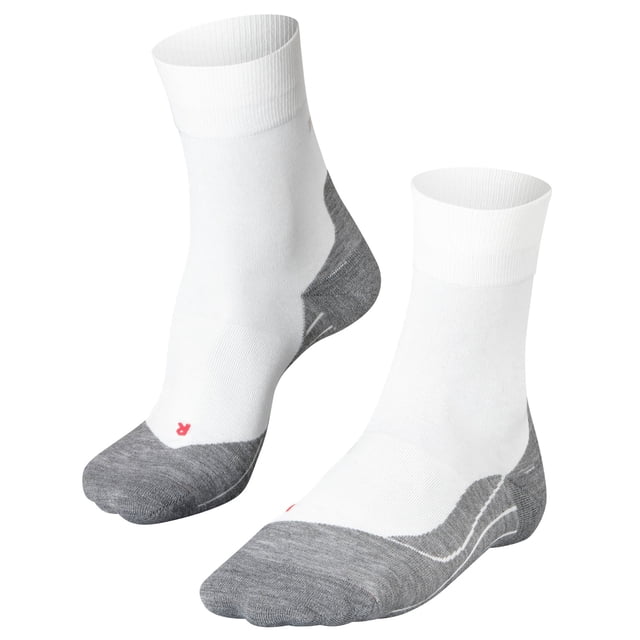 FALKE Calcetines deportivos para mujer – RU4 Endurance, calcetines de running, acolchado medio Blanco/Gris 41-42