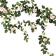 thumbnail image 1 of Guirnalda de rosas artificiales colgantes de seda con flores artificiales Rosa claro, 1 of 9