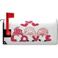 thumbnail image 4 of Valentine''s Day Mailbox Covers, Cute Three Pink Gnome Love with Heart Mailbox Covers Oxford Cloth Post Box Cover with Magnetic Strip for Garden Yard Decor, 4 of 6