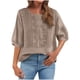 thumbnail image 3 of TaTaai Women's Short Sleeve T-Shirt / Vintage Embroidery Loose-Fit Round Neck Blouse / Cotton-Linen Breathable Casual Top Gift, 3 of 6