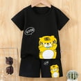 thumbnail image 2 of Shadoumai Toddler Boy Outfit Letter Print Crew Neck Shorts Sleeve Tracksuit Casual 2 Piece Basketball Performance Tank Shirt Top and Mesh Cute Clolthes Set, 2 of 3
