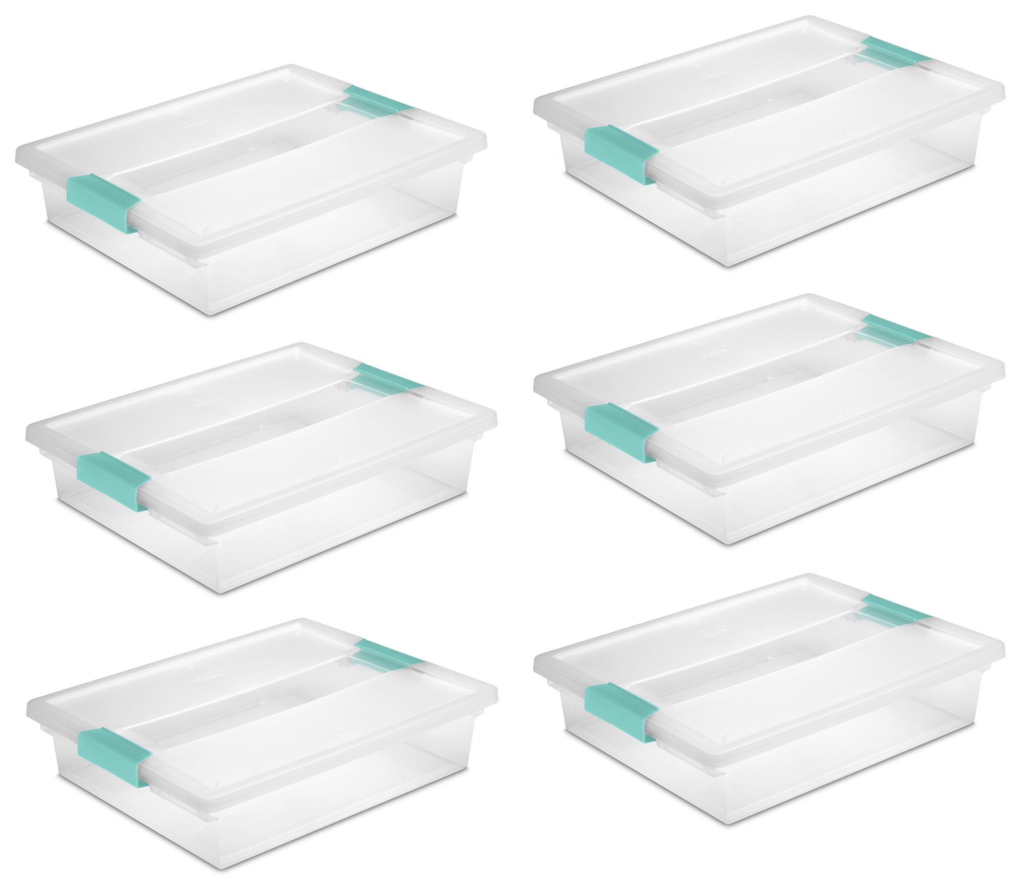 Sterilite Large File Clip Box Clear Storage Containers W Lid 6 Pack 19638606