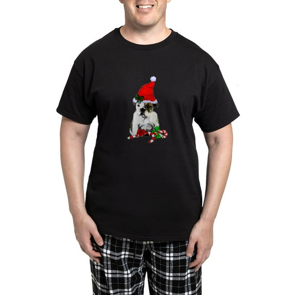 CafePress - English Bulldog Christmas Pajamas - Men's Dark Loose Fit Cotton Pajama Set