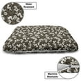 thumbnail image 3 of Floral Pet Bed, Continuous White Flowers Branches on Dark Tone Background, Chew Resistant Pad for Dogs and Cats Cushion with Removable Cover, 24" x 39", Brown Yellow, by Ambesonne, 3 of 4
