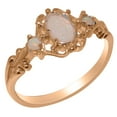 thumbnail image 1 of LBG British Made 14k Rose Gold Natural Opal Womens Promise Ring - 33 size options - Size 8.25, 1 of 1