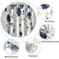 thumbnail image 5 of Nature Botanical Shower Curtains 36x72 Inch Watercolor Ink Blue and Pink Floral for Modern Aesthetic Art Bathroom Decor Fabric Waterproof Polyester Sets with Hooks, 5 of 6