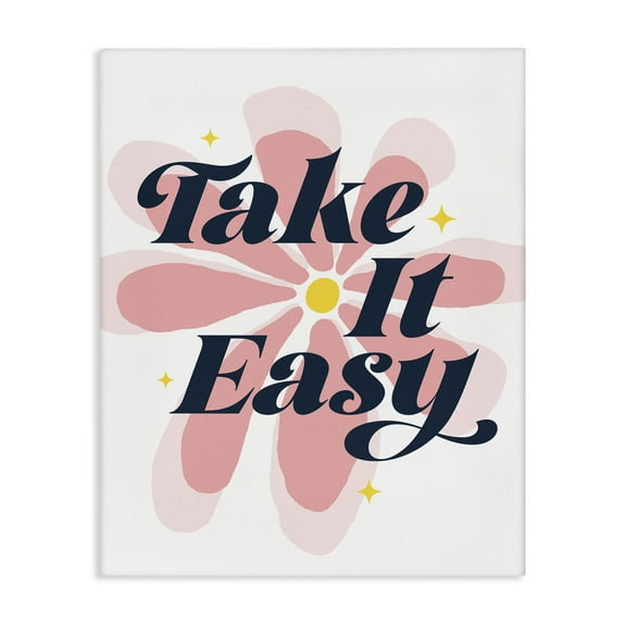 Stupell Industries Groovy Take It Easy Plants & Flowers Painting Wrapped Canvas Art Print Wall Art, 16 x 20