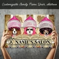thumbnail image 3 of HOOHAA Personalized Salon Sign with Name Wall Art Dog Canvas Prints Custom Vintage Dog Grooming Hairstyle and Reading Magazines Giclee Poster Home Decor for Beauty Shop Groomer (Pink), 3 of 5