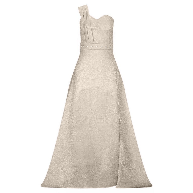 WTXUE Sundresses for Women, Women Sequin Prom Party Gown Gold Evening  Bridesmaid V-Neck Long Dress, Plus Size Dress, Gold Dresses for Women, Gold  3XL
