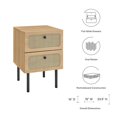 thumbnail image 6 of Nightstand Side End Table, Brown Oak, Wood, Bedroom Living, Modern Contemporary HB35724, 6 of 7