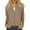 Khaki, variant on Nmnitkp Cartigan Light and Comfortable Womens Round Neck 3/4 Sleeve Tops Button T-Shirts Solid Loose Cute Tunic Tee Blouses