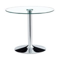thumbnail image 5 of Hi loPres 35-Inch Round Dining Table, Modern Tempered Glass Top with Silver Chrome Pedestal Base for Kitchen, 5 of 7