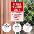 Permit Parking Only Red Sign, Board, 12x18 Reflective Aluminum EGP ...