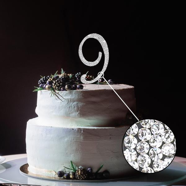 2.5" Silver Rhinestone Cake Topper Symbol "Heart" Monogram Wedding Symbol Decor 